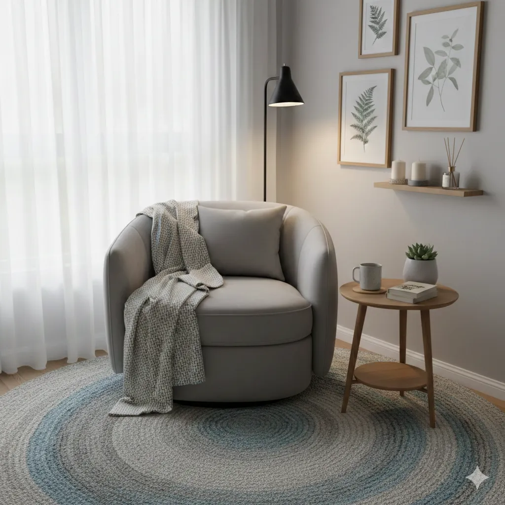 Kompakt avslapningssone for små rom